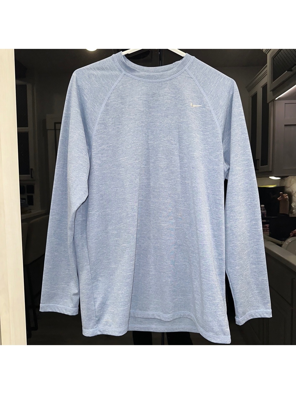 Nike Dri-FIT Long Sleeve Performance Shirt Medium Light Blue